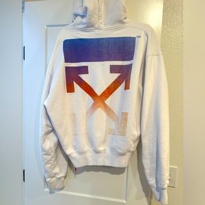 Off white hoodie with back logo detail